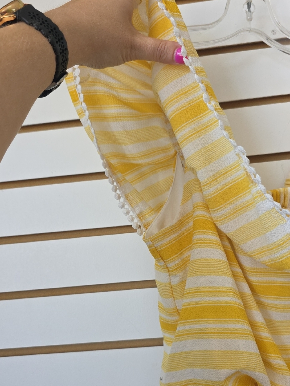 Premier Amour Striped Ruffle Romper 8 - Picture 5 of 9
